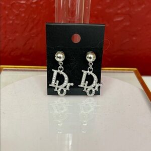 Dior Silver Logo Earrings